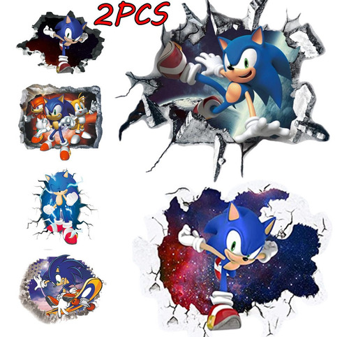 2 Pegatinas De Vinilo Para Pared Sonic Adventure Sonic