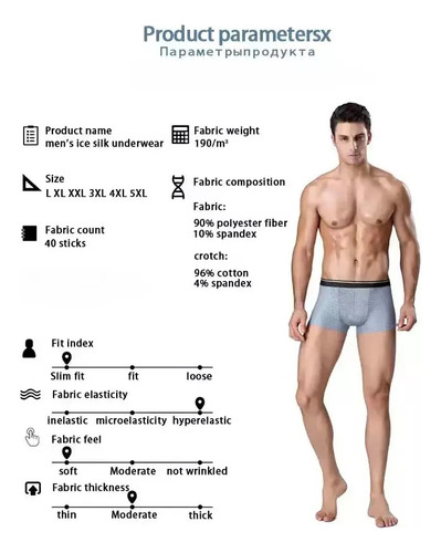 Kit De 10 Calzoncillos Tipo Bóxer, Antialérgicos De Fibra De