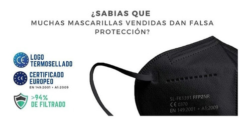 Imagen 7 de 9 de Mascarillas Ffp2 Homologadas Union Europea Filtro 5 Capas