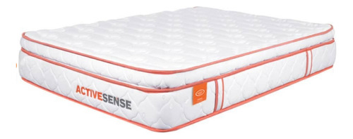 Colchón 2 1/2 plazas de espuma Romance Relax Active sense blanco y naranja - 140cm x 190cm x 25cm