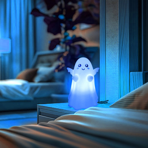 Mk Night Light Para Halloween, Diseño De Fantasma Sonriente,