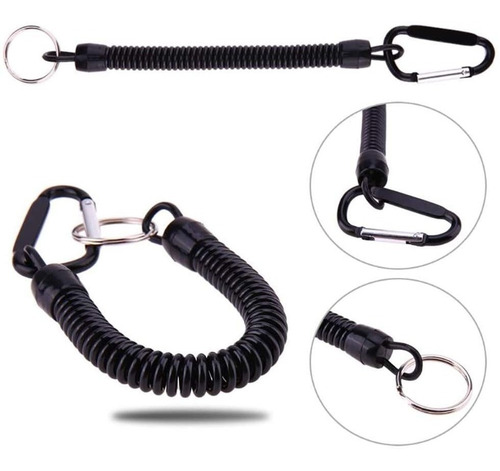 Imagen 4 de 4 de Cable Retráctil Extensible Mosqueton Pesca Bogagrip Pinzas