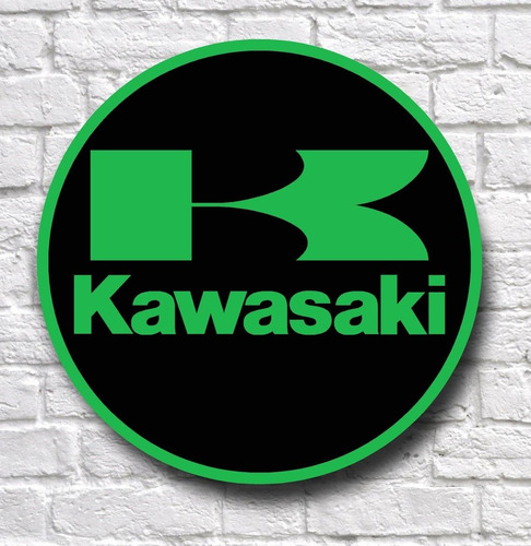 Placa Redonda Mdf Kawasaki Motorcycles Decoração Garagem