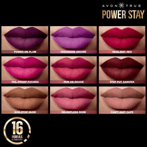 Indeleble Labial Líquido Mate Fps 15 Power Stay 16 Hrs Avon