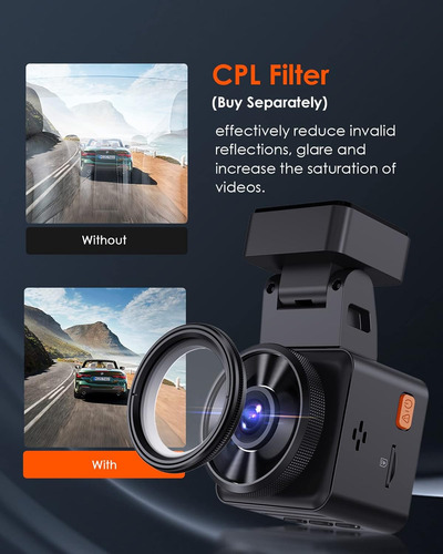 Vantrue E1 Lite 1080p Wifi Mini Dash Cam Con Gps Y Veloci...