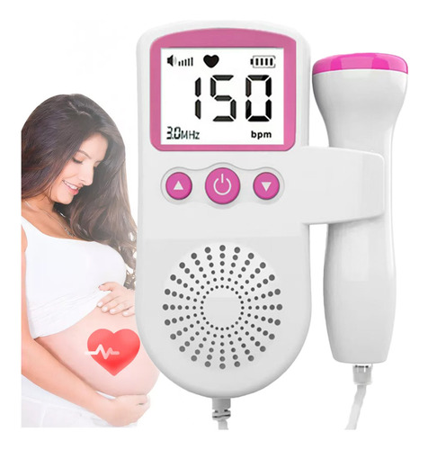 Doppler Fetal Monitor Para Bebe Escuchar Latidos Bebe Rosa