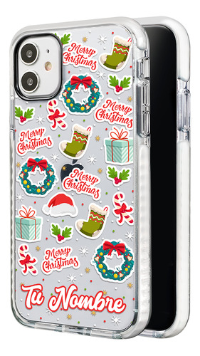 Funda Para iPhone Con Tu Nombre Navidad Adornos Navideños