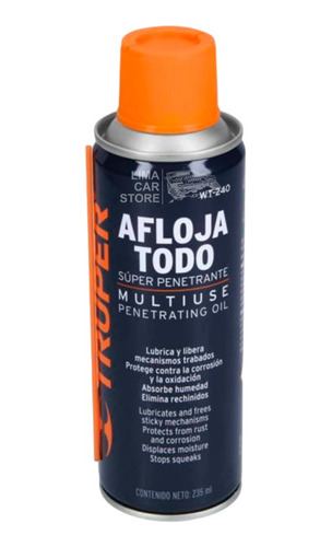 Aceite Lubricante Aflojatodo 235ml Spray Multiusos Truper