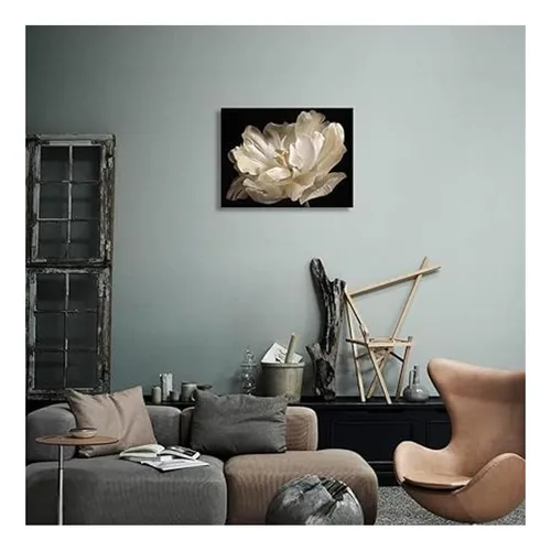 Decoración De Baño Negro Tulipán Blanco Sobre Fondo