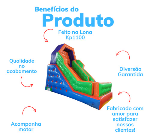 Tobogã Premium Brinquedo Inflável Com Motor Mf Brinquedos