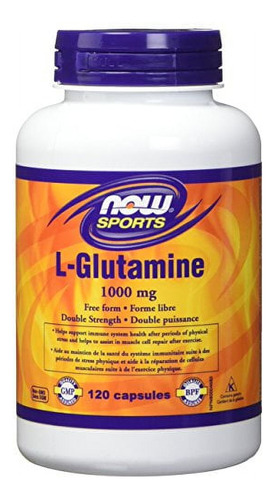 Glutamine 1000 Mg, 120 Cápsulas Now Sports