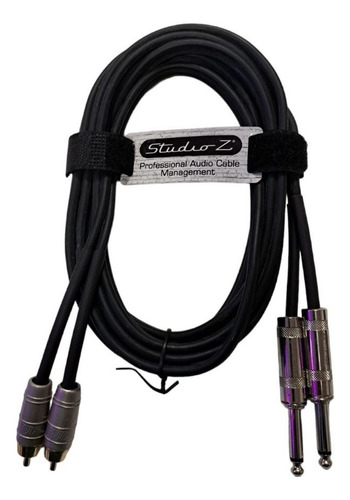 Imagen 1 de 2 de Cable Profesional 2 Rca A 2 Plug Metalicos 2 Metros