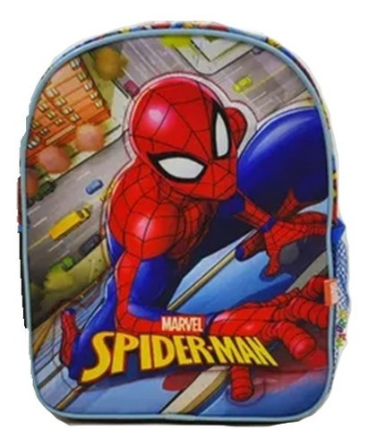 Mochila Escolar Spiderman Marvel Bulding Wabro Color Azul