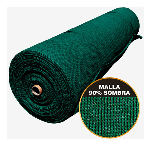 Malla Sombra Raschel Verde Rollo 90% Sombra 4 X 25 Mts