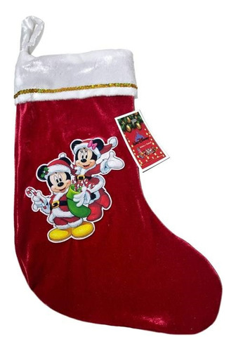 Decoração Meia Bota Natalina Natal Disney Mickey E Minnie