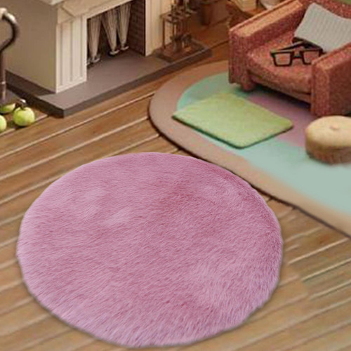 Alfombra De Felpa En Miniatura 1:12, Juguetes Rosa Redondo S