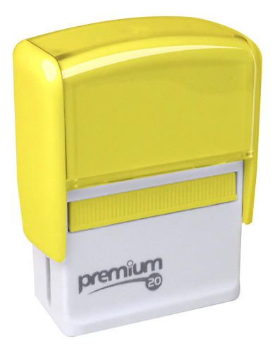 Carimbo Automático Premium 20 tinta preto exterior amarelo