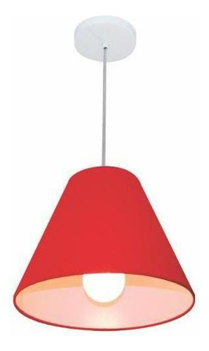 Lustre Pendente Cone Md-4028 30x12cm Vermelho - Bivolt