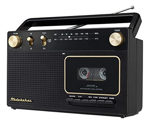 Radio Am/fm Con Reproductor De  Te Portátil, Color Negro