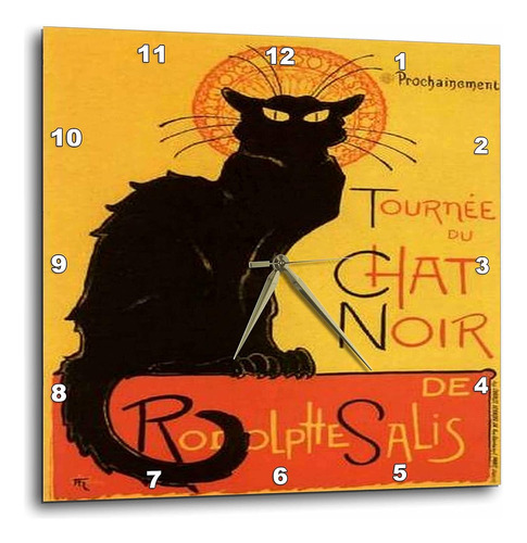 Reloj De Pared 3drose Dpp_24933_3 Cats Le Chat Noir, 15 Por 
