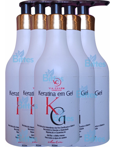 5 Keratina Em Gel Anti Frizz Via Charm Cabelo Atacado