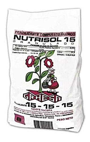 Triple15 X 1kg Fosforo Nitrogeno Potasio Fertilizante Grhesa