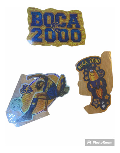 Lote 3 Stickers Boca Juniors Holograficos Año 2000