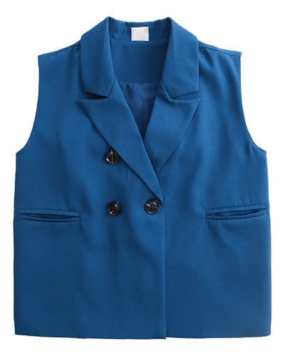 Ropa De Hip Hop Para Niños, Chaqueta Azul Sin Mangas, Blazer