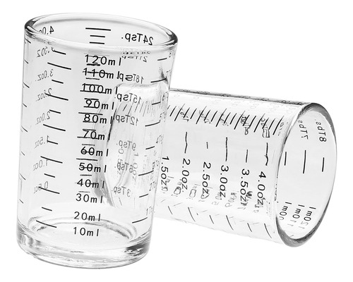 Jarra Medidora De Vidrio De 2 Piezas Con Fondo Grueso De Esc