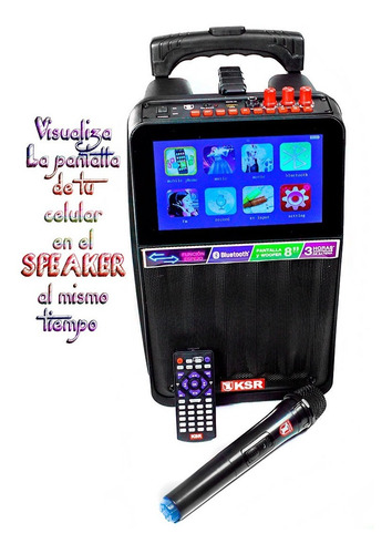 Bafle Karaoke Screen Mirror 8 Bluetooth Control Microfono