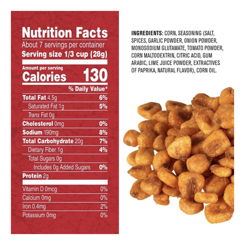 Corn Nuts Botana Sazonada Maíz Tostado