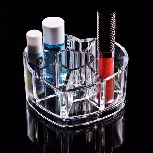Porta Batom Acrílico Jóias Esmalte Cosméticos Coração