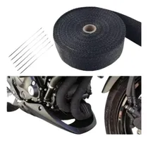 Comprar Cinta Térmica Caño Escape  Negro X5  Mts + Abrazaderas Metal