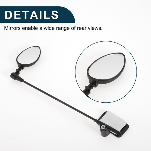 Espejo Retrovisor Para Bicicleta Bike 5x3.3cm Ajustable Black