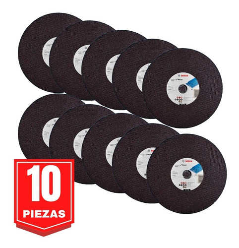 Discos Abrasivo De Corte Para Metal Bosch 14 PuLG 10 Pzs Color Marrón Oscuro