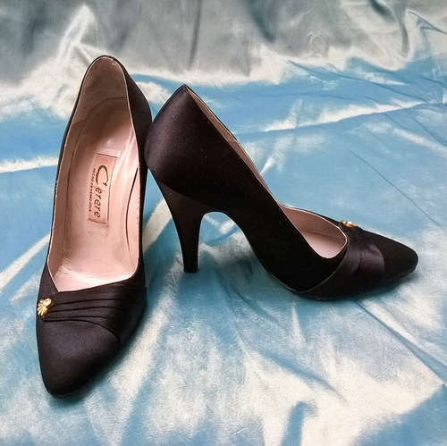 Zapatos De Seda Negros 