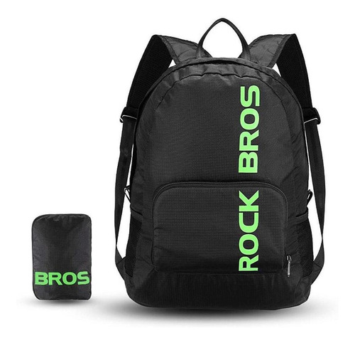 Mochila A Prova D'água Dobrável Rockbros Bike Moto Camping Cor Preto