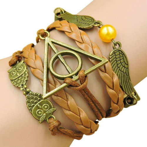 Pulseira Harry Potter Reliquias Da Morte Pomo Ouro Believe