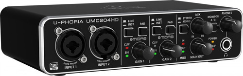 Interface De Audio Usb U-phoria Umc204hd - Behringer - Com Nota Fiscal E Garantia De 2 Anos Proshows ! 