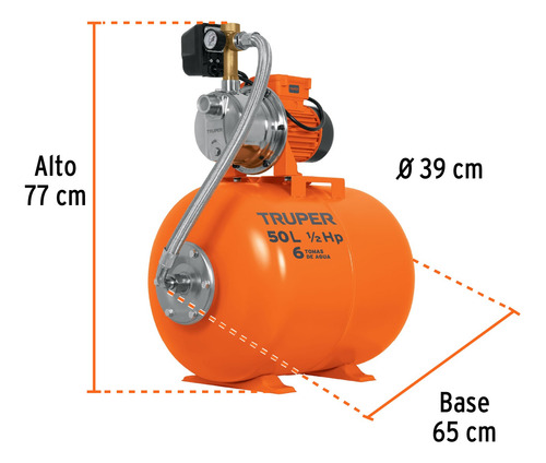 Bomba Centrifuga De Agua Tipo Jet Hidro 6 Tomas Simultaneas Naranja 60 1