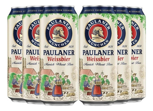 Cerveja Alemã Paulaner Weissbier Lata 500ml (6 Latas)