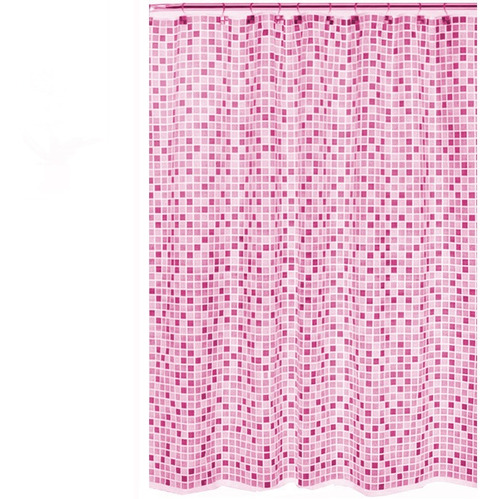 Imagen 3 de 6 de Cortina De Baño Estampada Simple 180x180 Cm + Ganchos