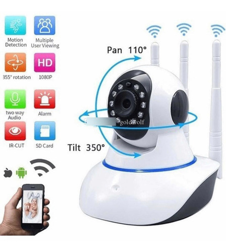 Imagen 3 de 3 de Cámara Seguridad Robotizada Audio Hd Controlada Con Celular