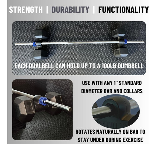 Dualbell Pair- Conecta Mancuernas A La Barra (negro)