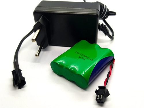 Bateria Para Carrinho 3,6v 2700mah Aa Smp02 + Carregador