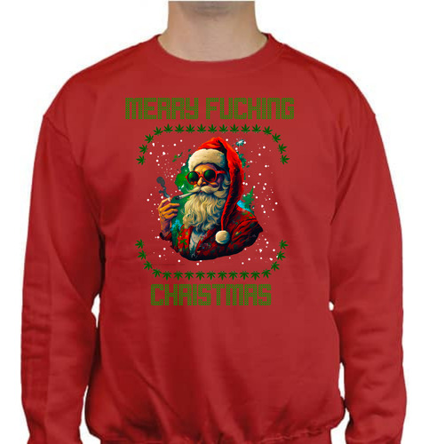 Sudadera Ugly Sweater Navidad - Santa Claus Weed - Santa