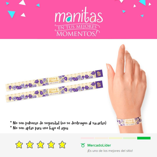 Imagen 9 de 9 de Pulseras Souvenir Boda Quinceaños Personalizadas