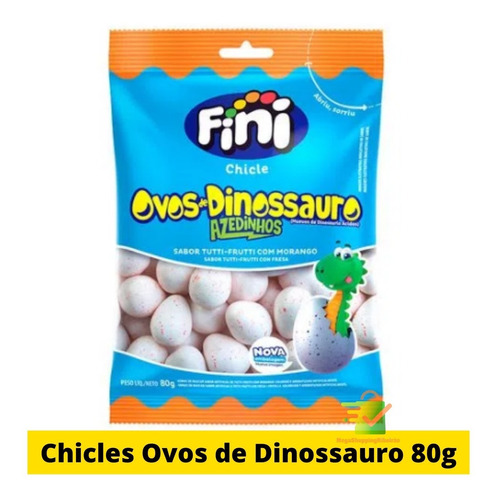 Fini Chiclete Formato Ovos De Dinossauro Com Recheio Cítrico