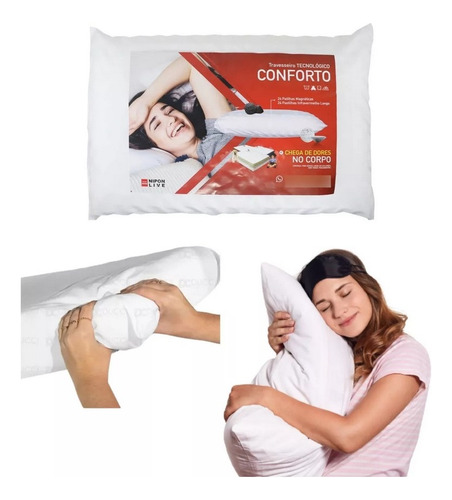 Almofada High De Proteção Cervical Ortopédica Ajuda Dormir Cor Branco