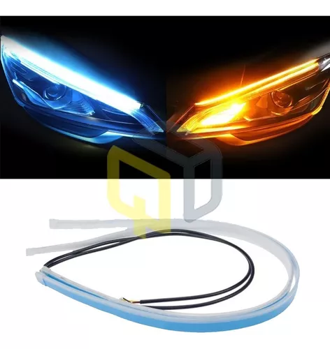 Comprar 2 uds. Tira de luces LED DRL flexible secuencial ámbar delgada luz  de circulación diurna señal de giro fácil